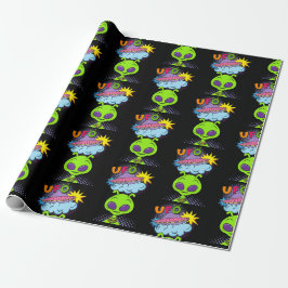 Ufo-cartoon Cadeaupapier