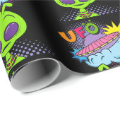 Ufo-cartoon Cadeaupapier (Rol Hoek)