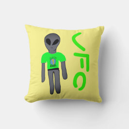 ufo cartoon grijze alien kussen