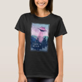 Ufo Cat Abduction Funny Alien Cat ik wil geloven T-shirt (Voorkant)