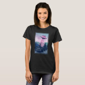 Ufo Cat Abduction Funny Alien Cat ik wil geloven T-shirt (Voorkant volledig)