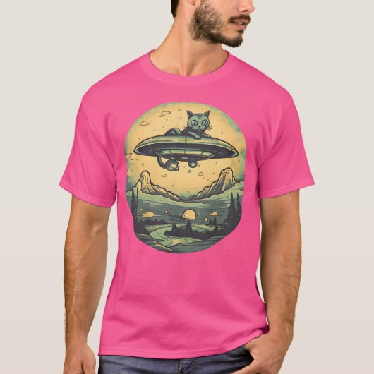 UFO Cat in de wildernis T-shirt (Voorkant)