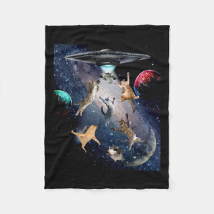UFO Cats voor Volwassenen Galaxy Cats Schattigee k Fleece Deken