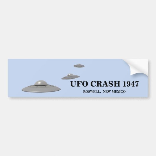 UFO CRASH 1947 - ROSWELL, NIEUWE MEXICO BUMPERSTICKER (Voorkant)
