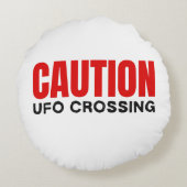 UFO Crossing Rond Kussen (Achterkant)
