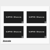 UFO Dave rechthoekige sticker met facebook logo (Vel)