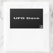 UFO Dave rechthoekige sticker met facebook logo (Tas)