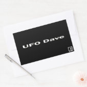 UFO Dave rechthoekige sticker met facebook logo (Envelop)