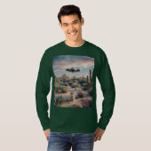 UFO Desert Cactussen Bloemen T-shirt (Voorkant volledig)