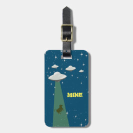 UFO die Koe nemen Bagagelabel