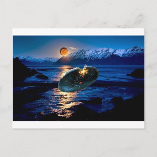 UFO DIGITAL FLYING SAUCER ART BRIEFKAART (Voorkant)