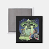 Ufo Disc Golf - Buitenaards ruimteschip zweeft bov Magneet (Voorkant / Achterkant)