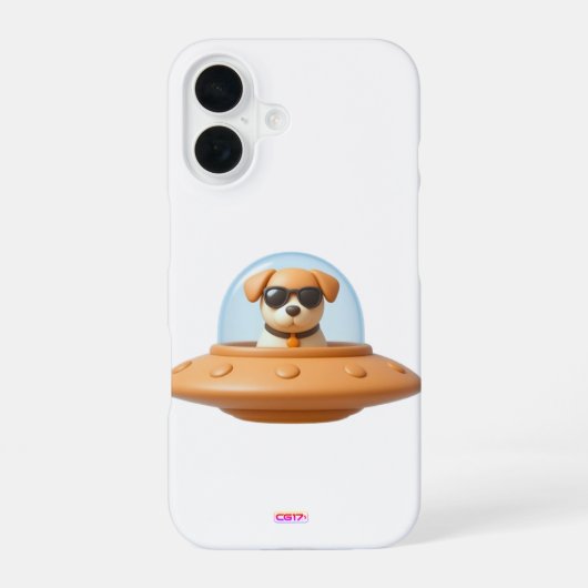 Ufo dog 3D a1 iPhone 16 Hoesje (Achterkant)
