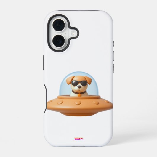 Ufo dog 3D a1 iPhone 16 Hoesje (Achterkant)