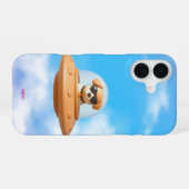 Ufo dog 3D a2 clouds iPhone 16 Hoesje (Achterkant horizontaal)