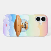 Ufo dog 3D a3 clouds iPhone 16 Hoesje (Achterkant horizontaal)
