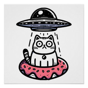 UFO Donut Kat Perfect Poster