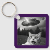 UFO Drones Cat Selfie Nieuw-Zeeland Sleutelhanger (Voorkant)
