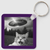 UFO Drones Cat Selfie Nieuw-Zeeland Sleutelhanger (Achterkant)