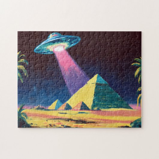 UFO Egyptische piramides Legpuzzel (Horizontaal)