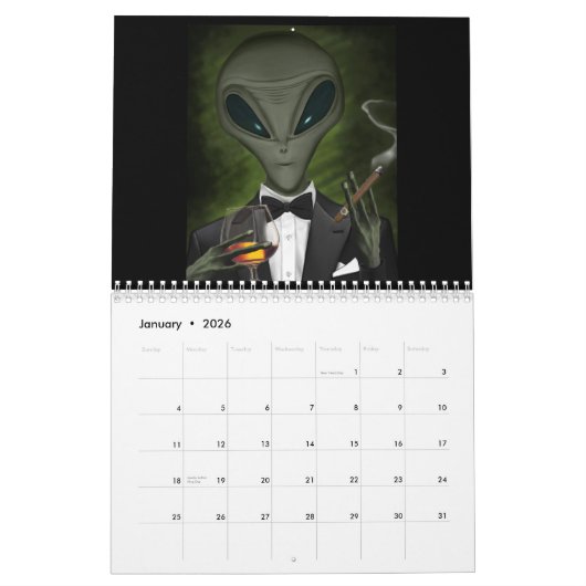 UFO- en Alien Humor-agenda Kalender (Jan 2026)