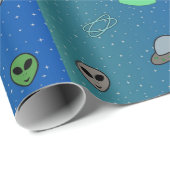 UFO en Alien inpakpapier (Rol Hoek)