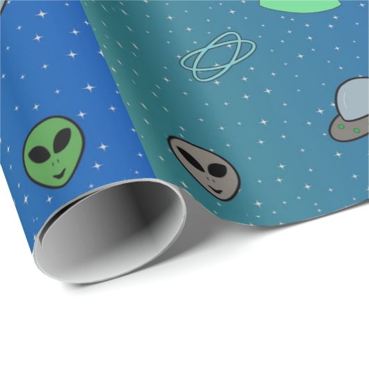 UFO en Alien inpakpapier (Rol Hoek)