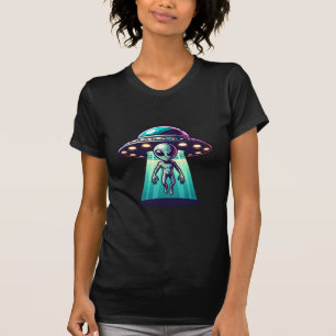 UFO en Alien Opgeschaald T-shirt