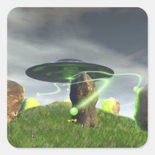 UFO- en Ancient Stone Circle Sticker