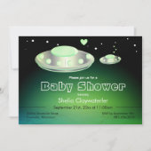 UFO en Baby UFO Groen | Baby Shower Kaart (Voorkant)