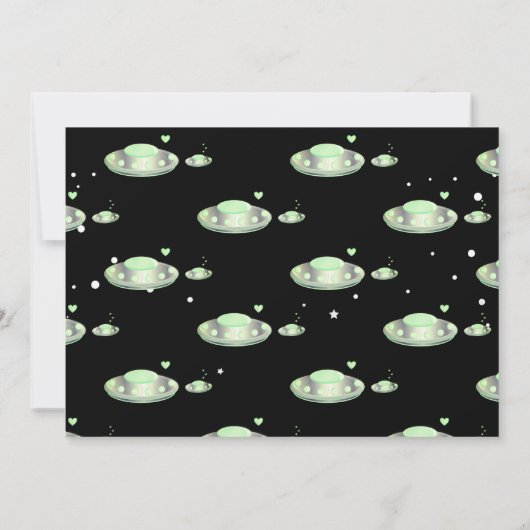 UFO en Baby UFO Groen | Baby Shower Kaart (Achterkant)