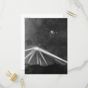 UFO- en Moon Buggy Lunar Rover LA-vlucht Uitnodiging Briefkaart