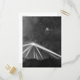 UFO- en Moon Buggy Lunar Rover  LA-vlucht Uitnodiging Briefkaart