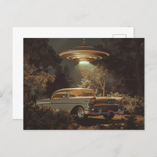 UFO en Stanley's BelAir uit 1956 Briefkaart