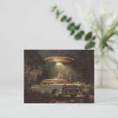 UFO en Stanley's BelAir uit 1956 Briefkaart (Staand voorkant)