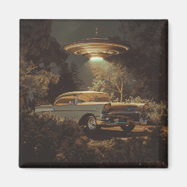 UFO en Stanley's BelAir uit 1956 Magneet