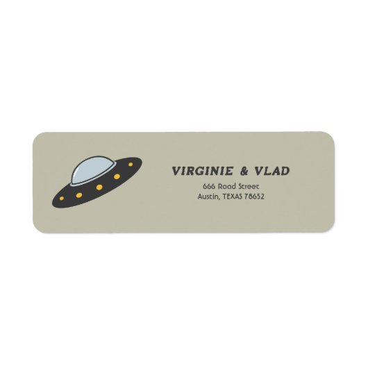 UFO en vliegende schoeisel Terug-adreslabel Etiket (Voorkant)