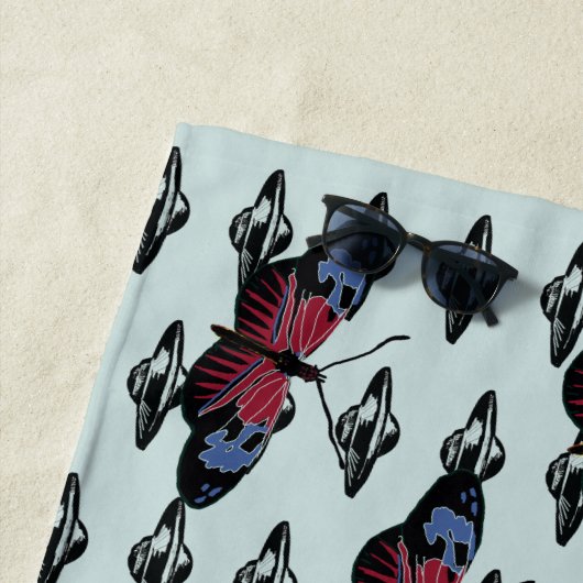 Ufo en vlinders strandlaken (In situ)