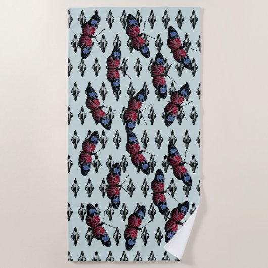 Ufo en vlinders strandlaken (Voorkant)