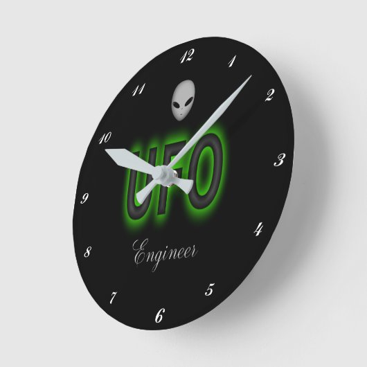 UFO Engineer Clock Ronde Klok (Hoek)