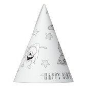 UFO-feestdag buiten de ruimte - kleur uw eigen Pet Feesthoedjes (Links)