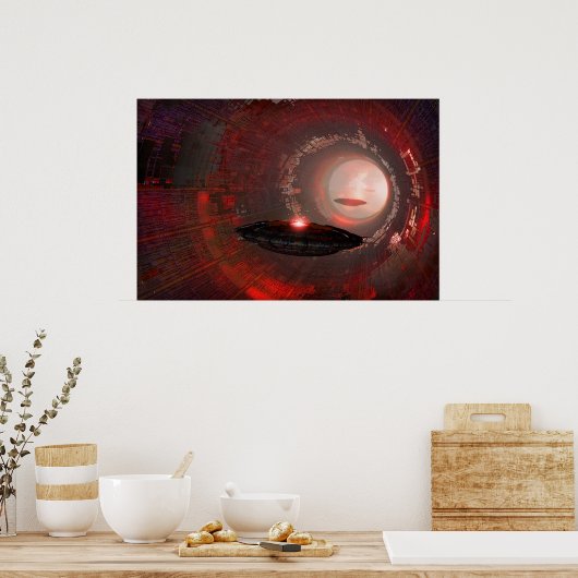 UFO-geheime basis Poster (Keuken)