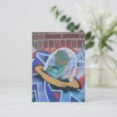 UFO Graffiti 02 Briefkaart (Staand voorkant)
