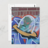 UFO Graffiti 02 Briefkaart (Voorkant / Achterkant)