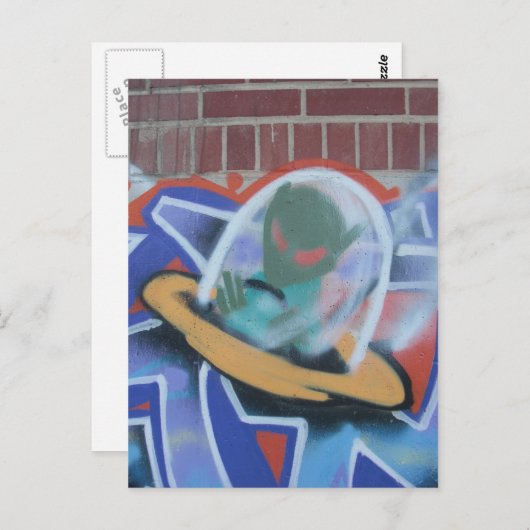 UFO Graffiti 02 Briefkaart (Voorkant / Achterkant)