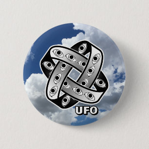 UFO Grappige Ogen Ronde Button 5,7 Cm