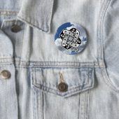 UFO Grappige Ogen  Ronde Button 5,7 Cm (In situ)