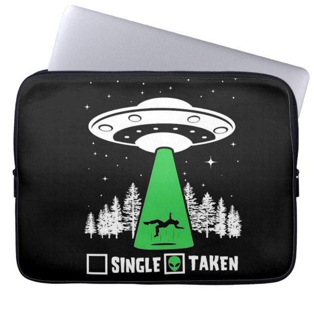 UFO, grappige ufo, vliegende saucer, buitenaardse  Laptop Sleeve (Voorkant)