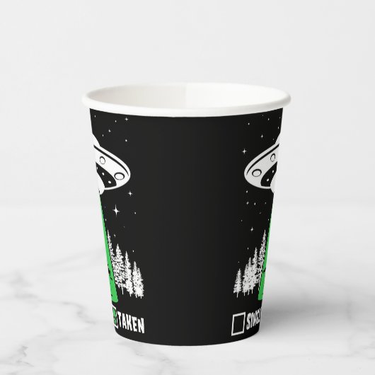 UFO, grappige ufo, vliegende saucer, buitenaardse  Papieren Bekers (Links)