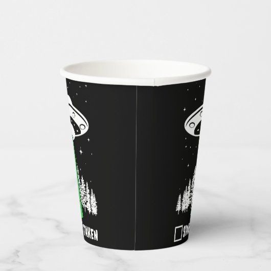 UFO, grappige ufo, vliegende saucer, buitenaardse Papieren Bekers (Rechts)